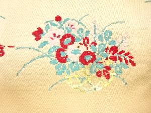 アンティーク　花籠模様織り出し名古屋帯